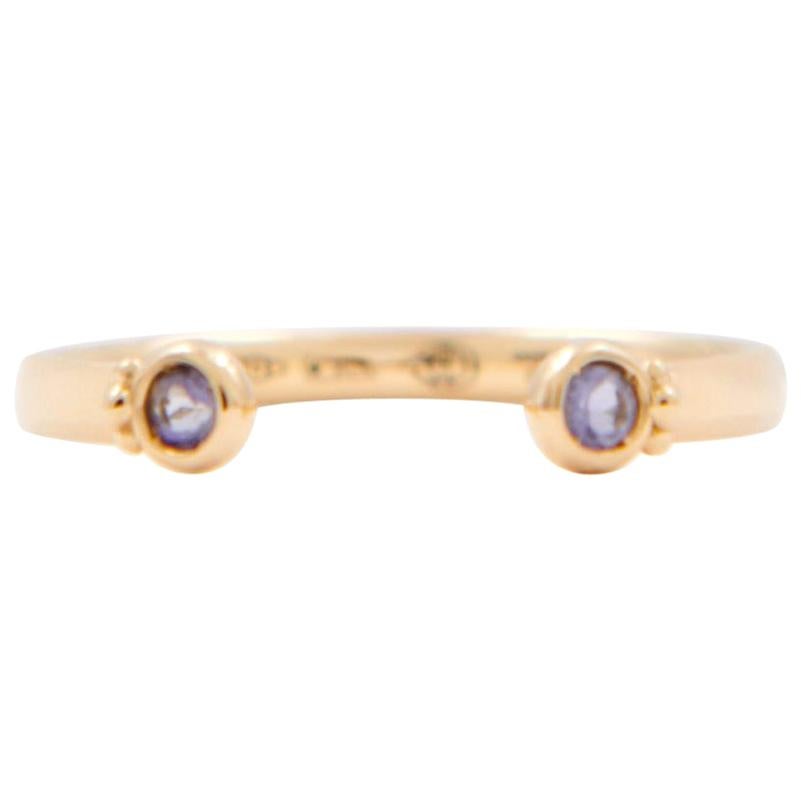 Julia-Didon Cayre 18 Karat Yellow Gold Open Purple Iolite Stacking Ring For Sale