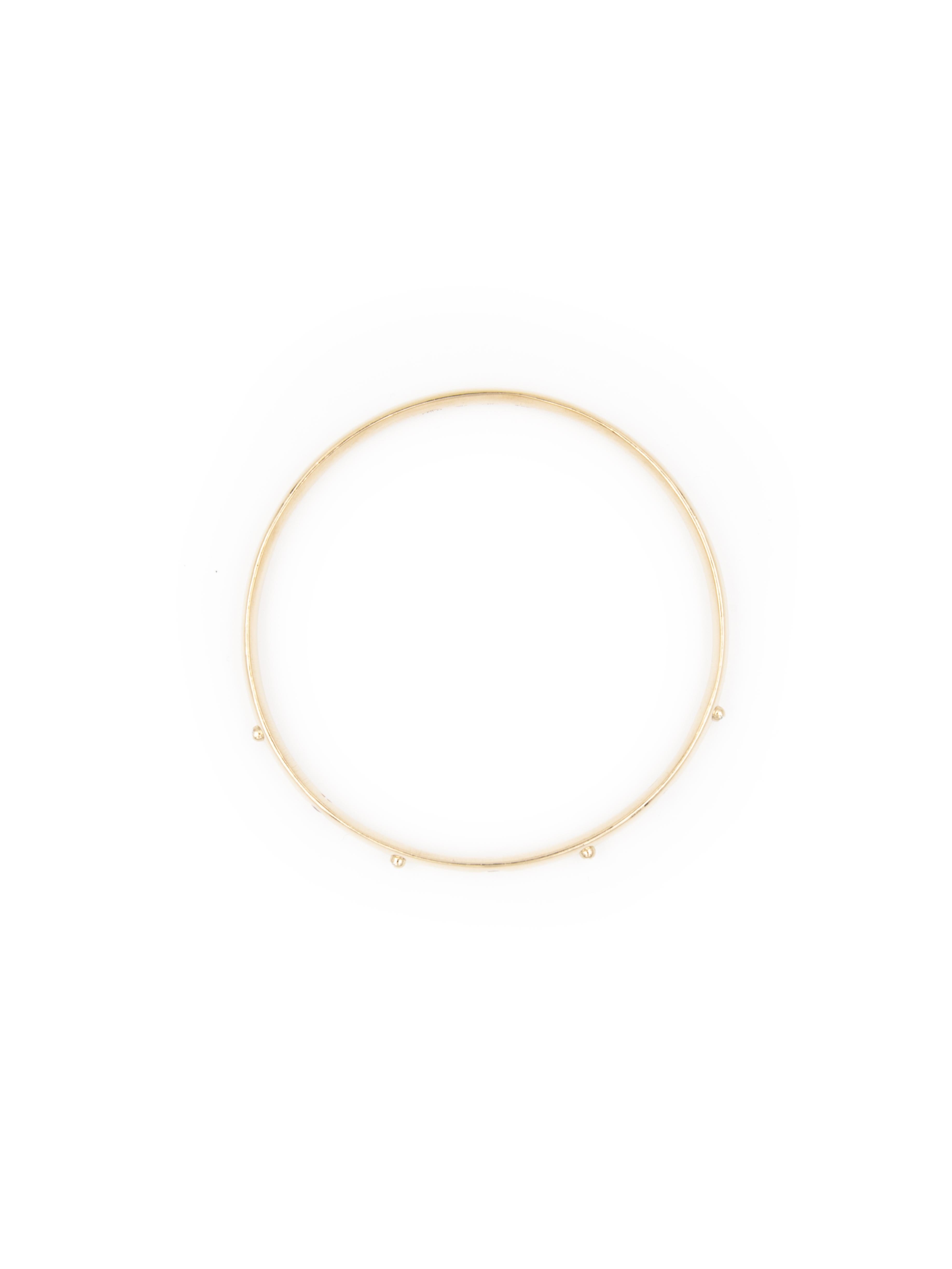 Julia-Didon Cayre 18 Karat Yellow Gold Bangle Stacking Pink Sapphire Bracelet (Zeitgenössisch) im Angebot