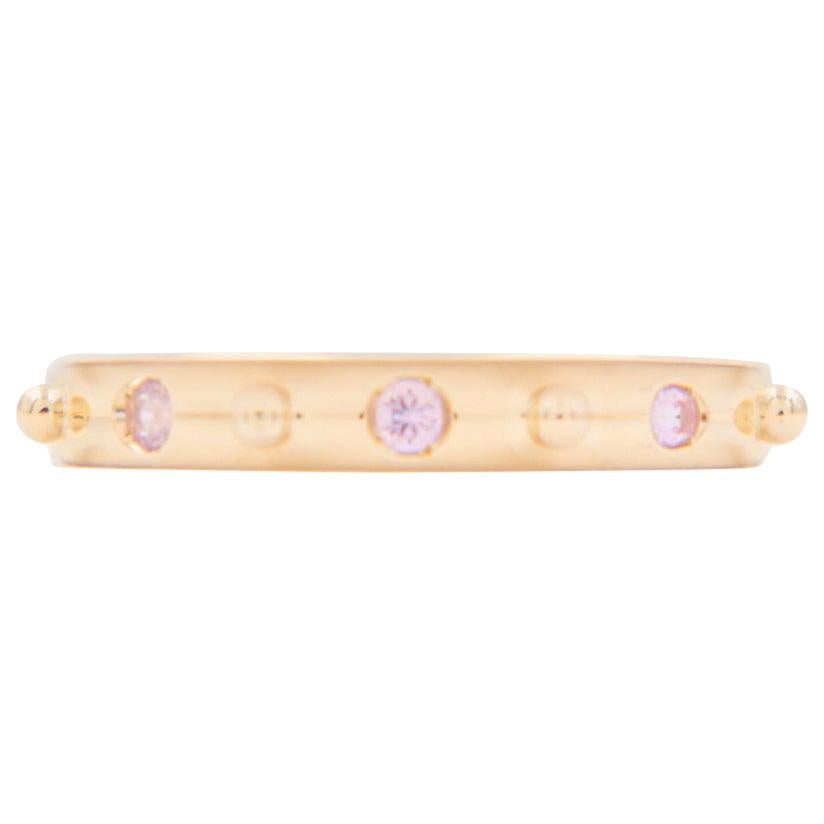 Julia-Didon Cayre 18 Karat Yellow Gold Pink Sapphire Stacking Ring For Sale