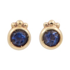 Julia-Didon Cayre 18 Karat Yellow Gold Purple Iolite Stud Earrings