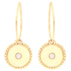 Julia-Didon Cayre Diamond Earrings in 18 Karat Yellow Gold with Charm