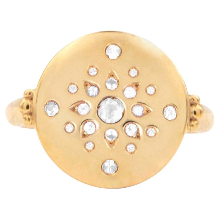 Julia-Didon Cayre Diamond Ring in 18 Karat Yellow Gold For Sale