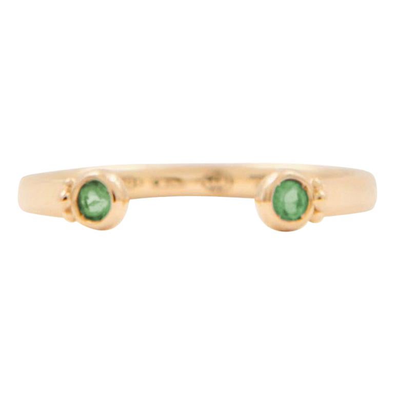Julia-Didon Cayre Open Emerald Ring in 18 Karat Yellow Gold For Sale