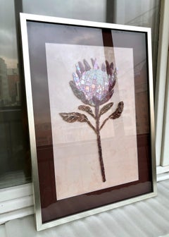 Original Wall Sculpture Art Panel Protea Minimalist