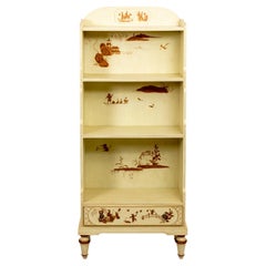 Vintage Julia Gray Chinoiserie Painted Book Case