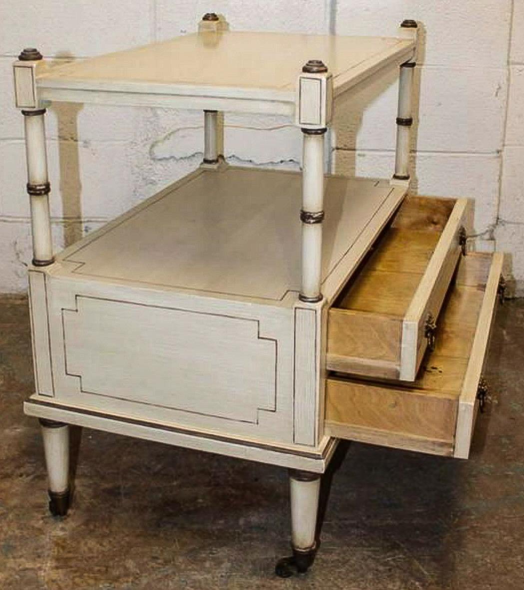 Brass Julia Gray Ltd. Of New York French Louis XVI Painted Side Table