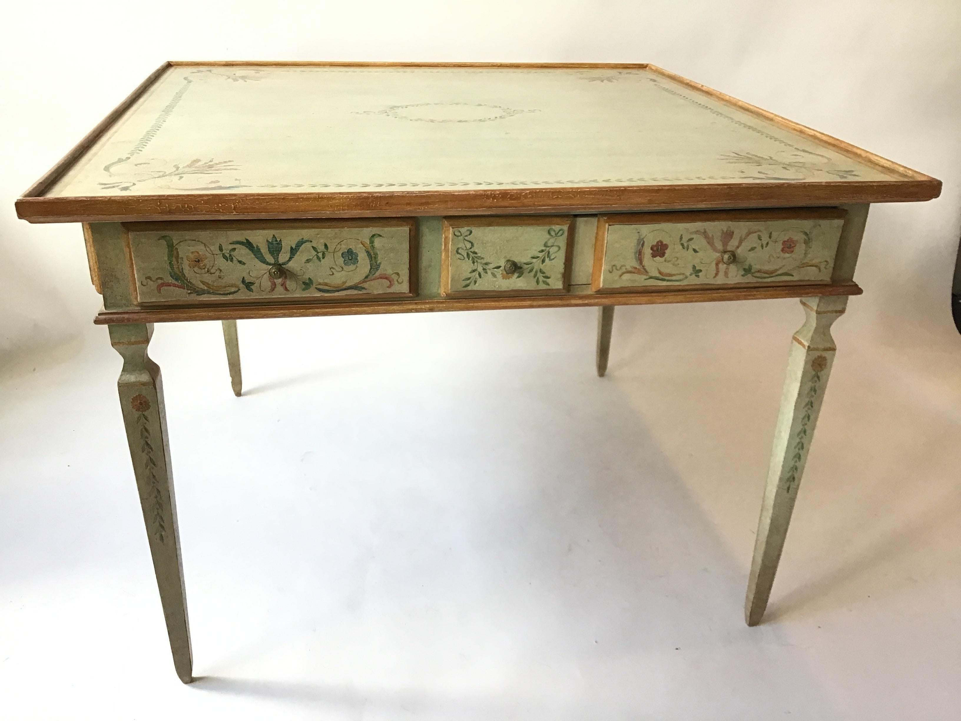 Julia Gray Oversized Painted Game Table In Good Condition In Tarrytown, NY