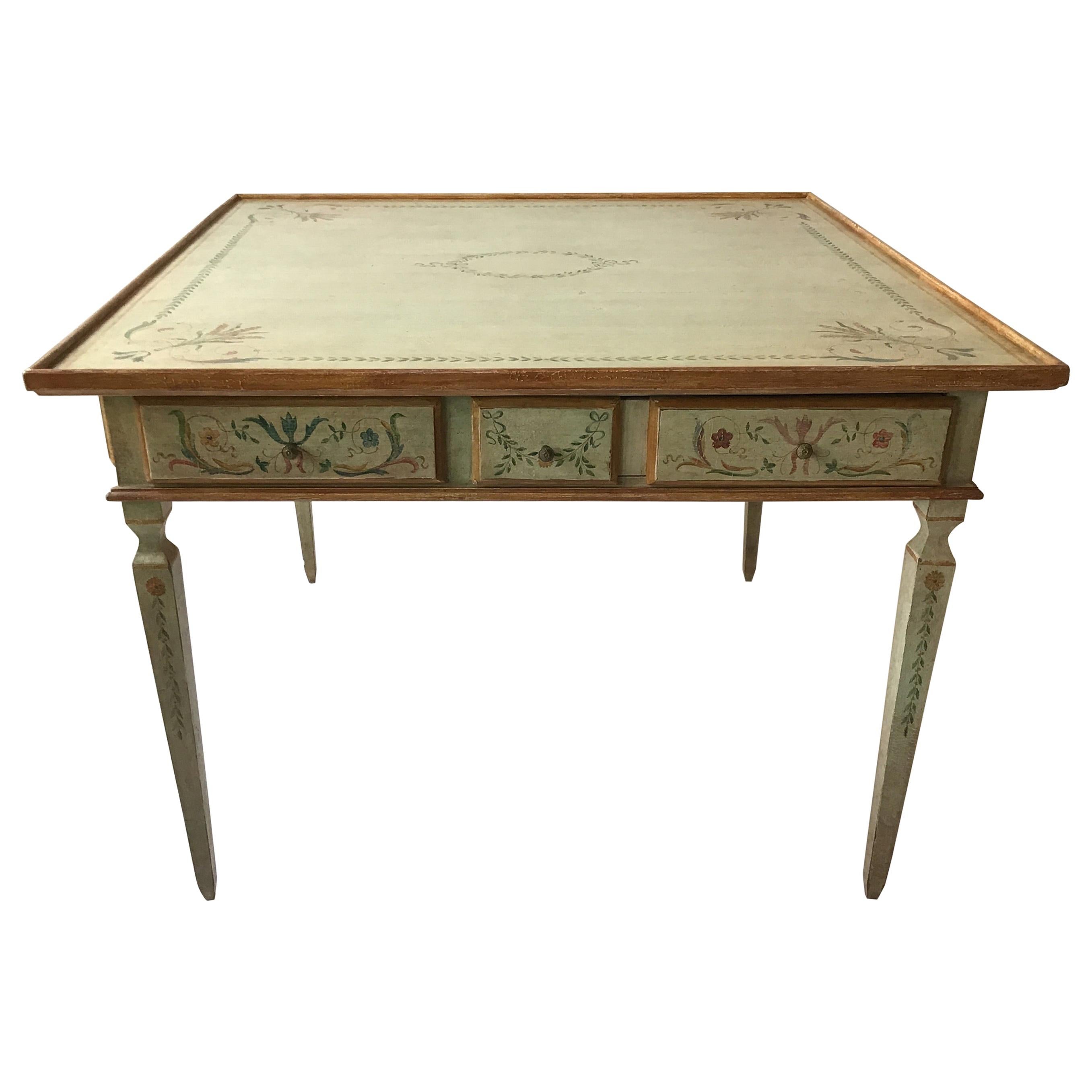 Julia Gray Oversized Painted Game Table