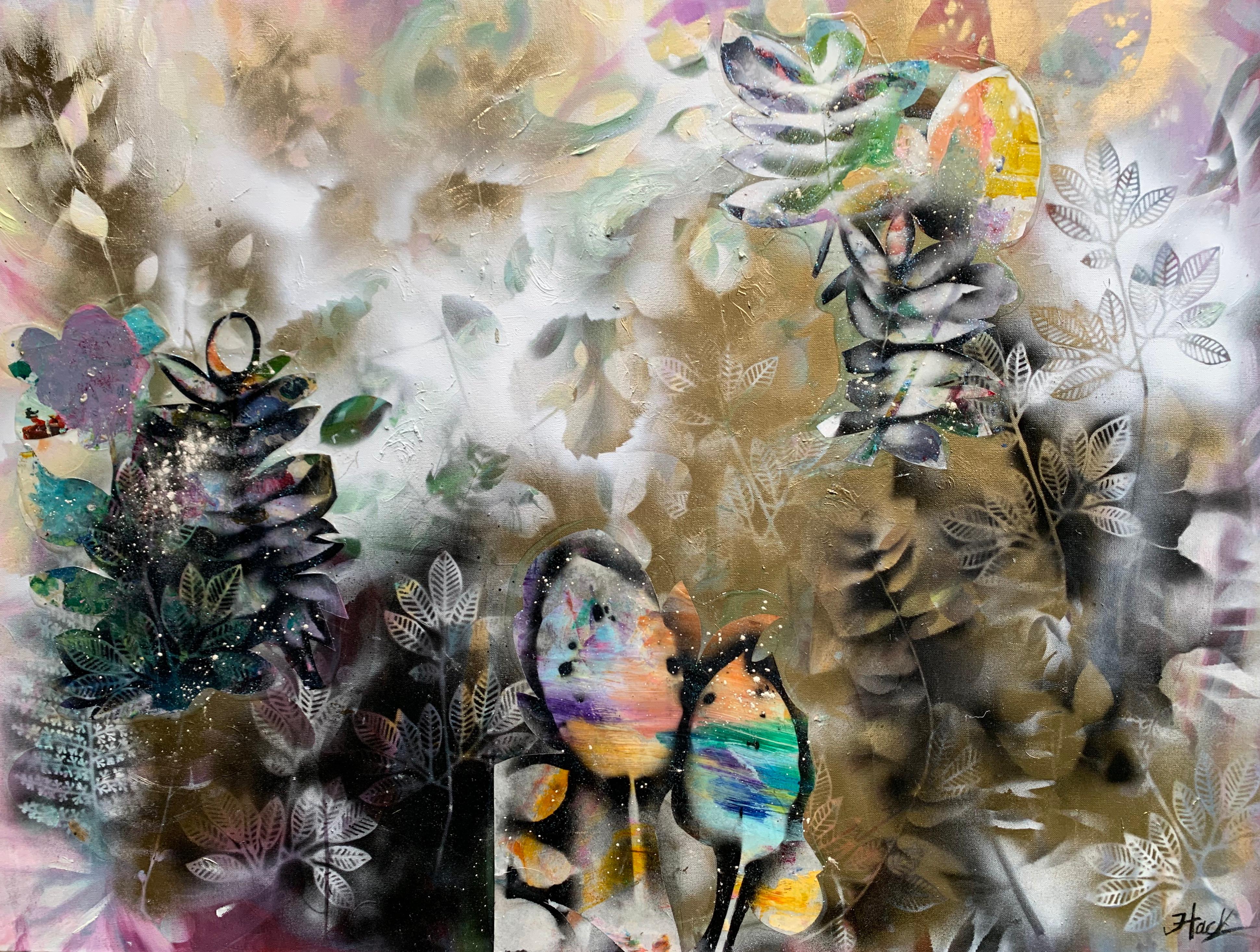 Peinture abstraite « Tous vos rêves deviennent réalité » - Mixed Media Art de Julia Hacker