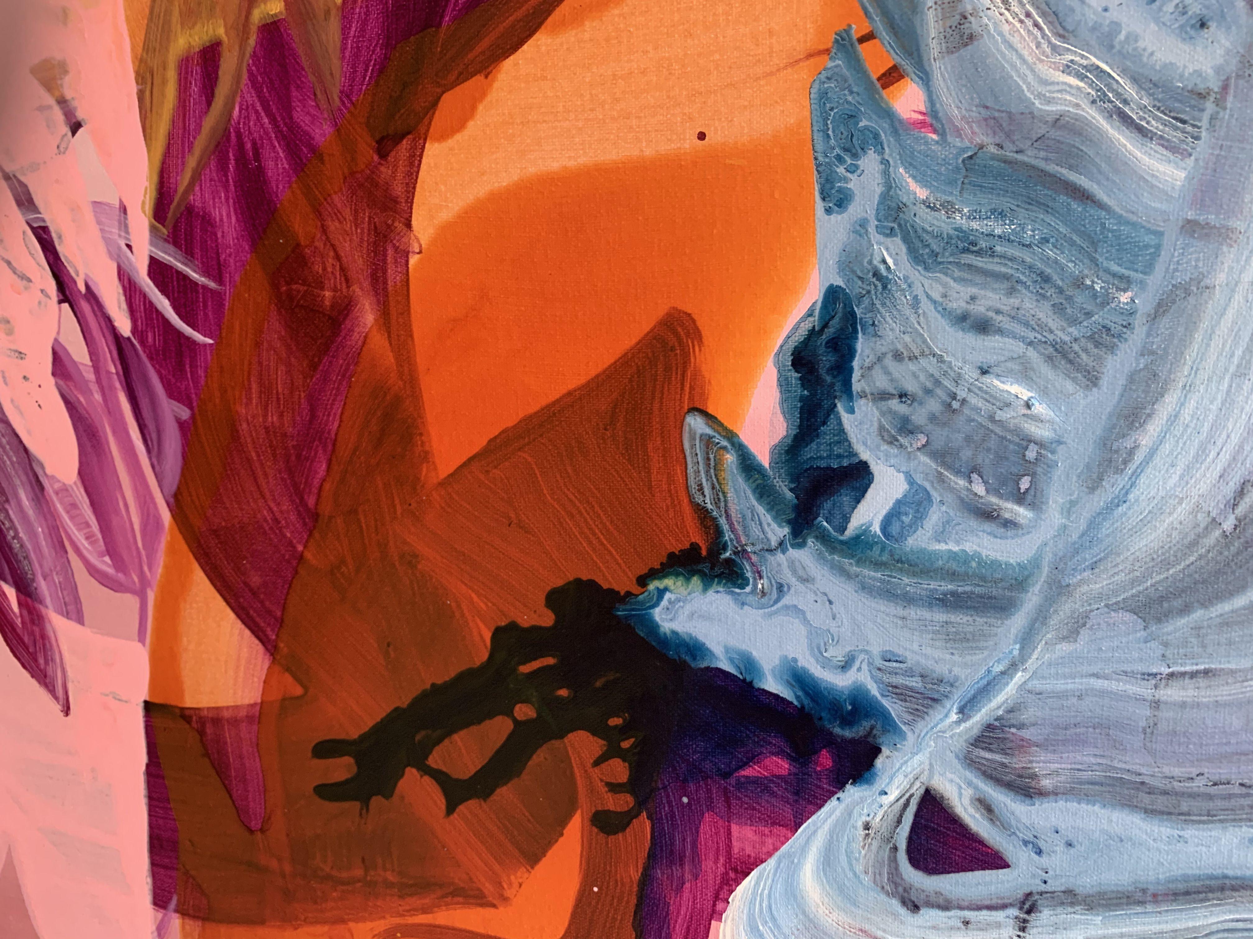 Paesaggio astratto. Deserto, Pittura, Acrilico su tela - Abstract Painting Grigio di Julia Hacker