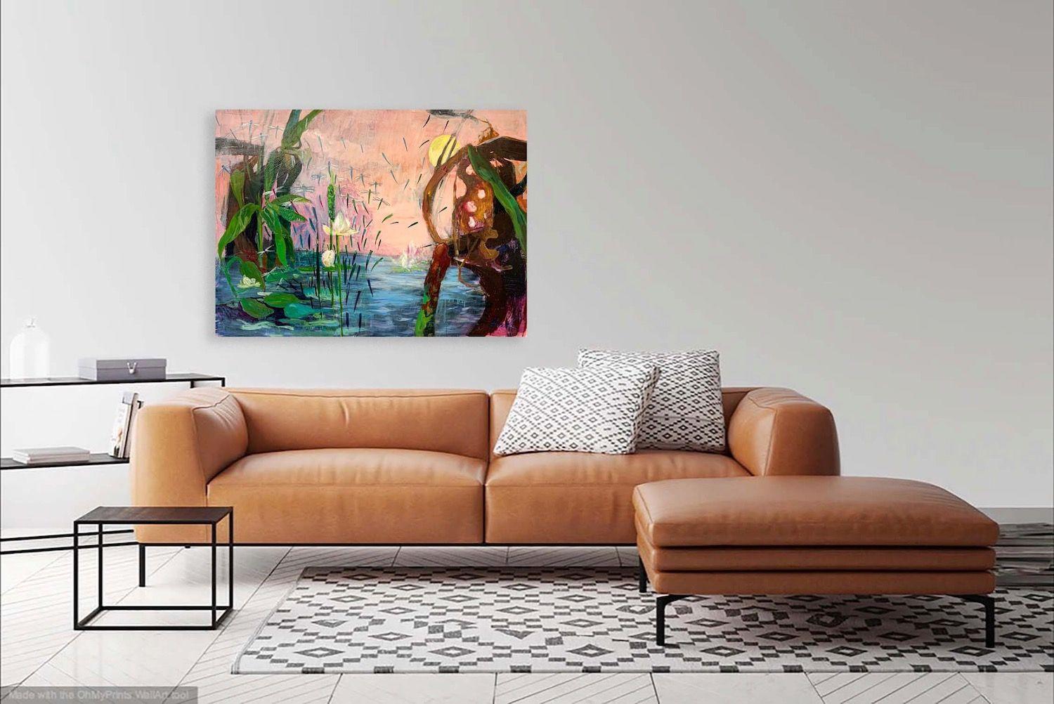Dragonfly pond, Painting, Acrylic on Canvas 1