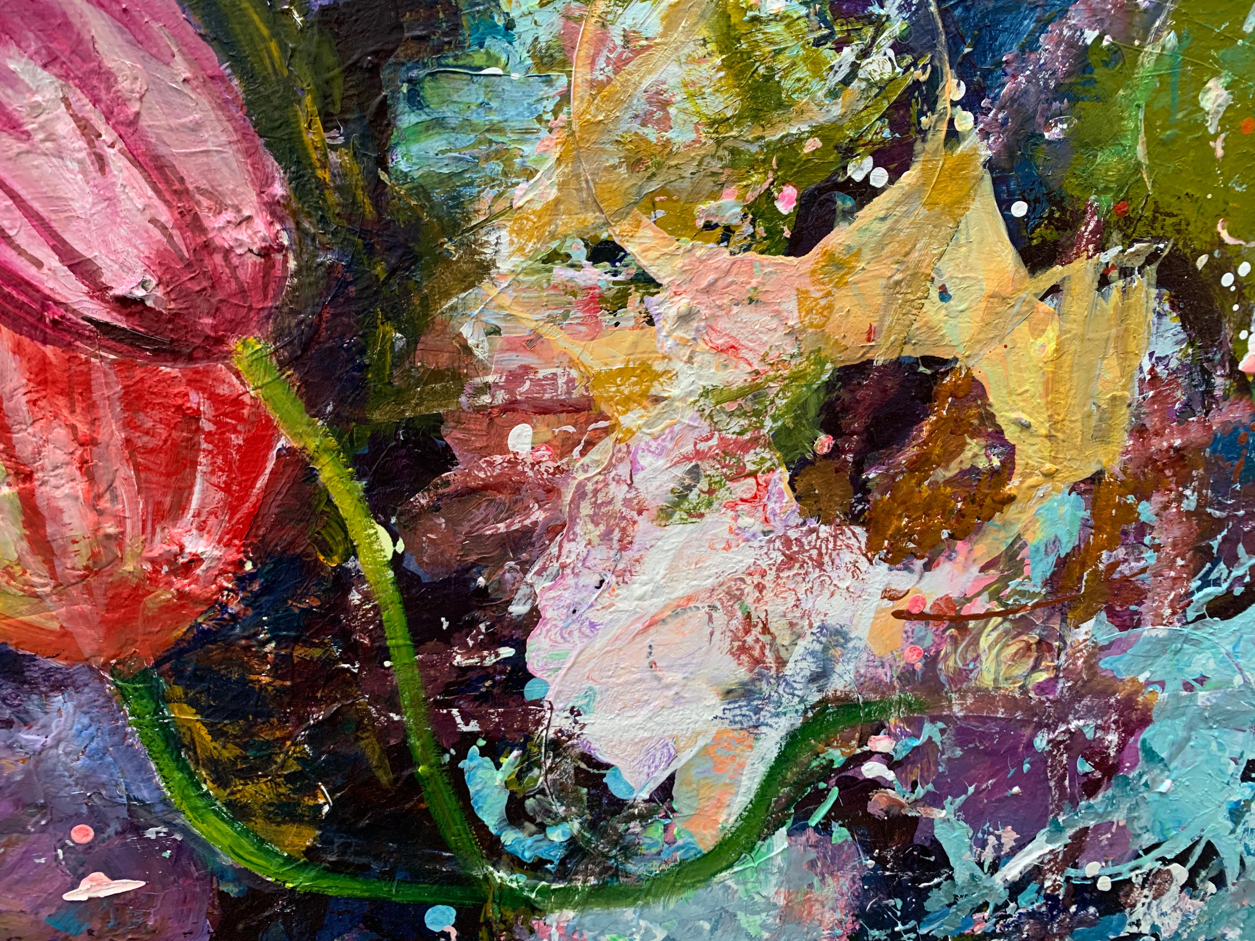 abstract oil paintings of flowers