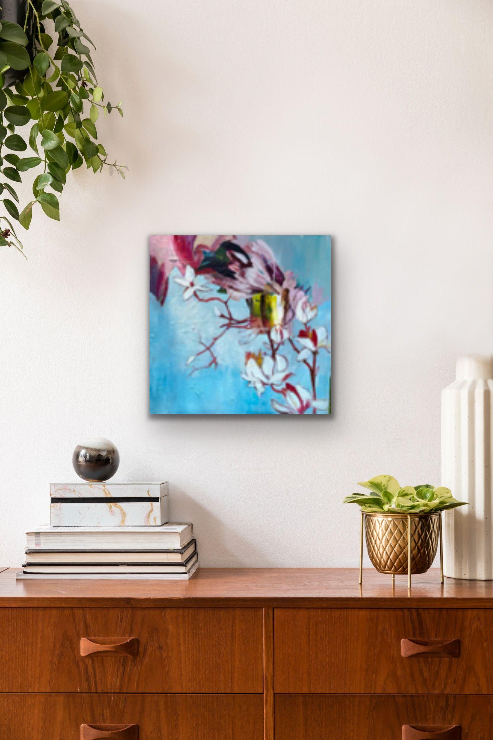 Magnolia in spring, Painting, Acrylic on Canvas For Sale 3
