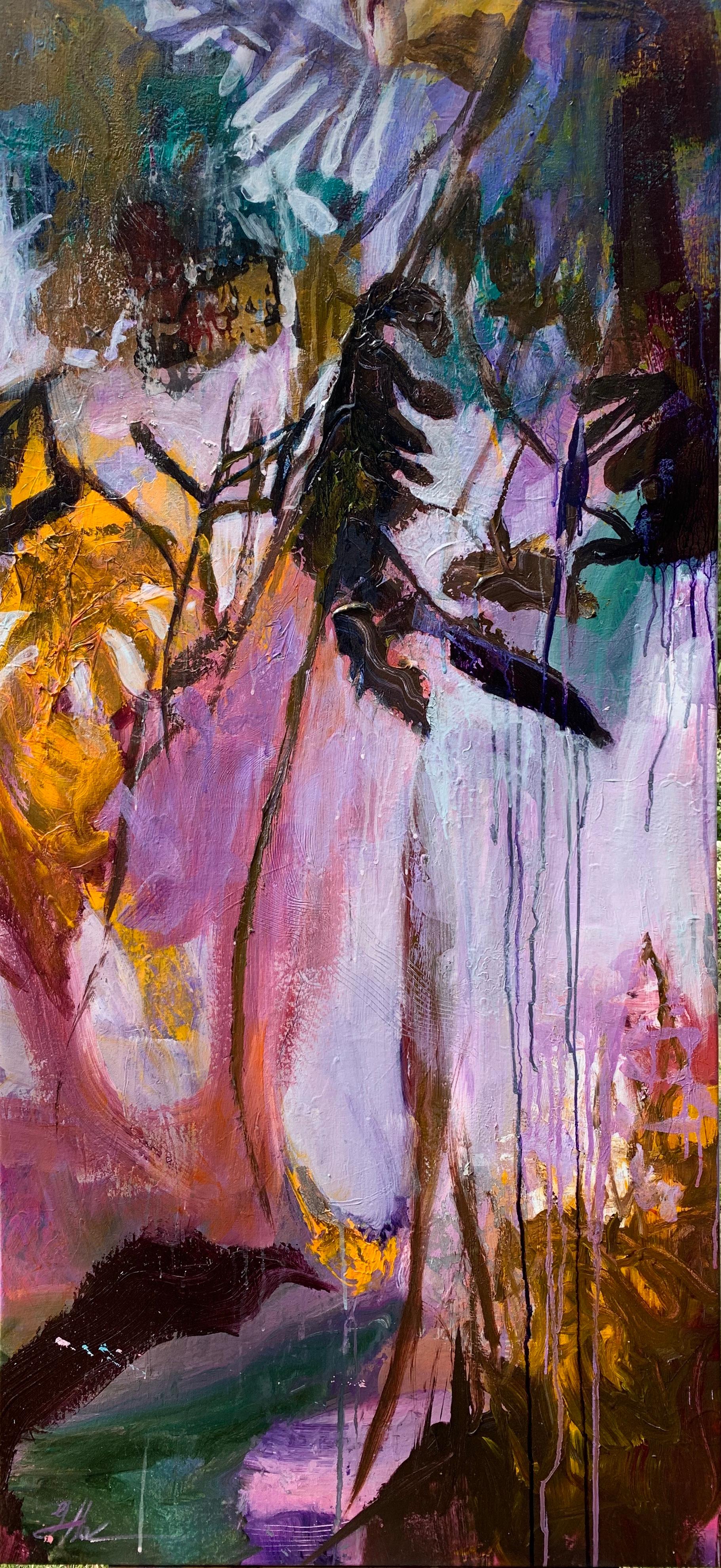 Abstract Painting Julia Hacker - Élever l'énergie, peinture abstraite
