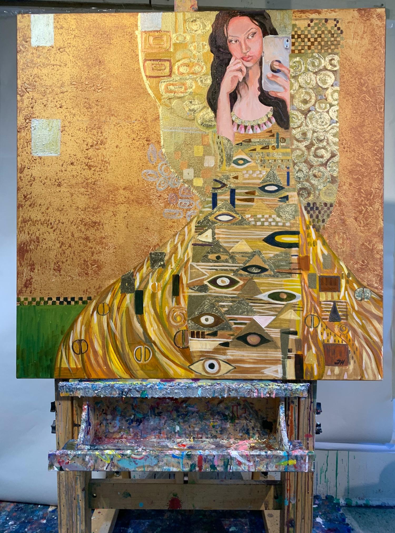Selfie, peinture d'origine - Contemporain Painting par Julia Hacker