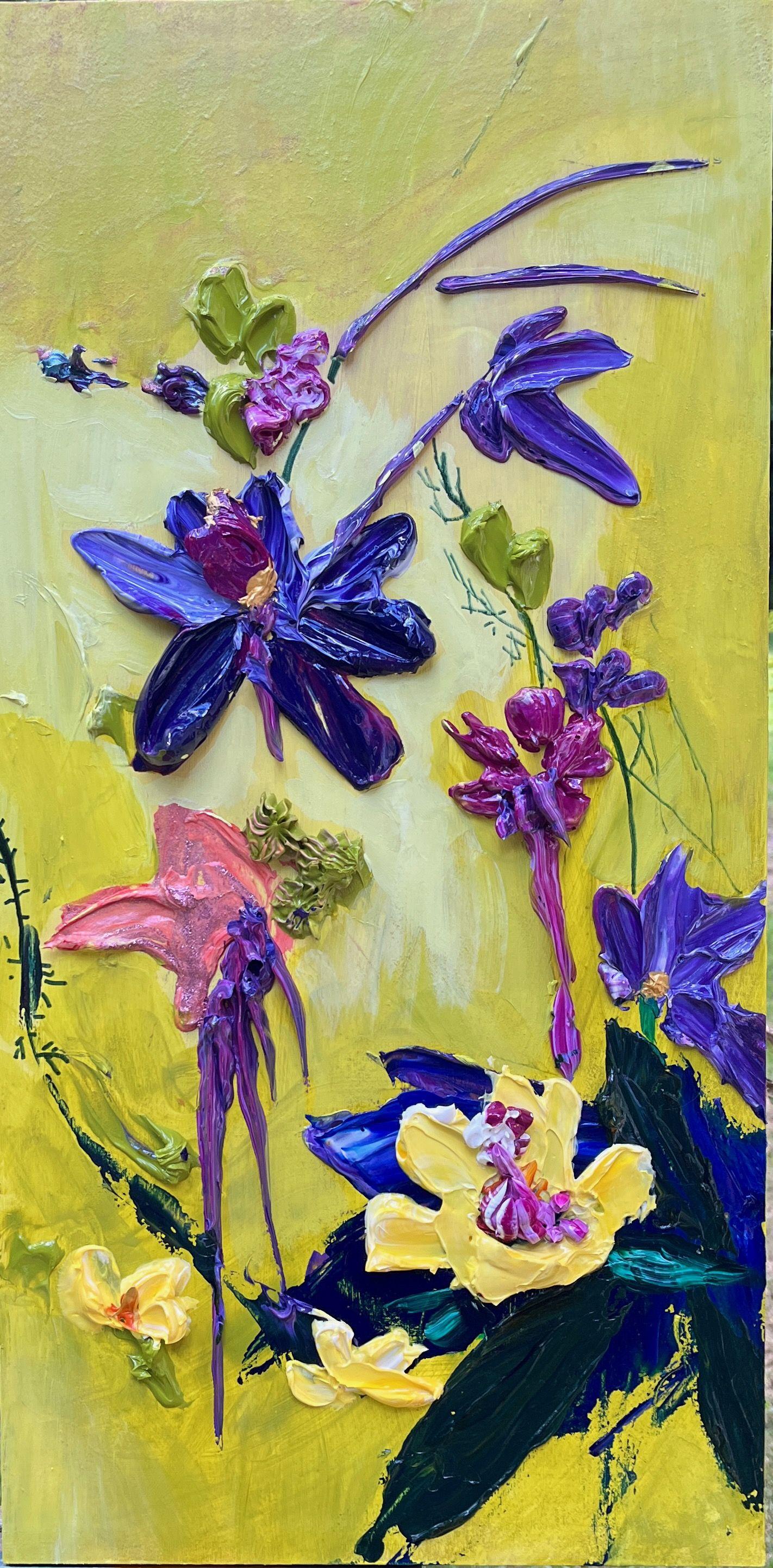 La dernière orientation artistique de Julia Hacker consiste à expérimenter différentes qualités de peinture. Récemment, l'artiste a commencé à utiliser des applications très épaisses de peinture acrylique. Elle sculpte avec une peinture lourde et