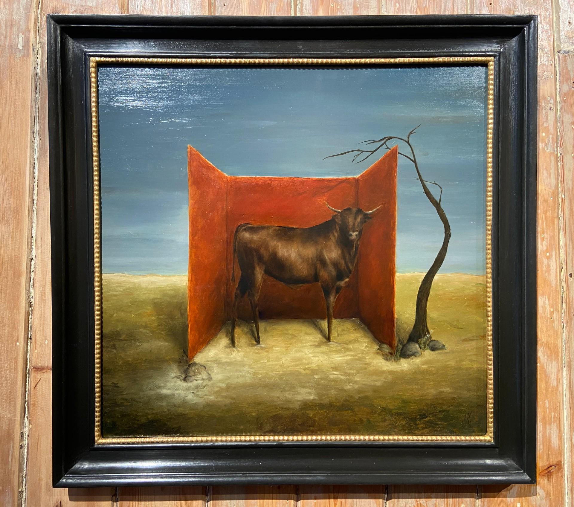 Framed Bull - Painting by Julia Heijligers