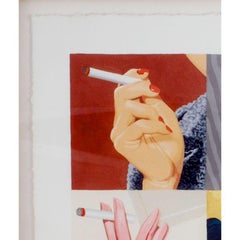 "Women's Hands, Smoking" 2000 Four-Panel Iris Print by Julia Jacquette