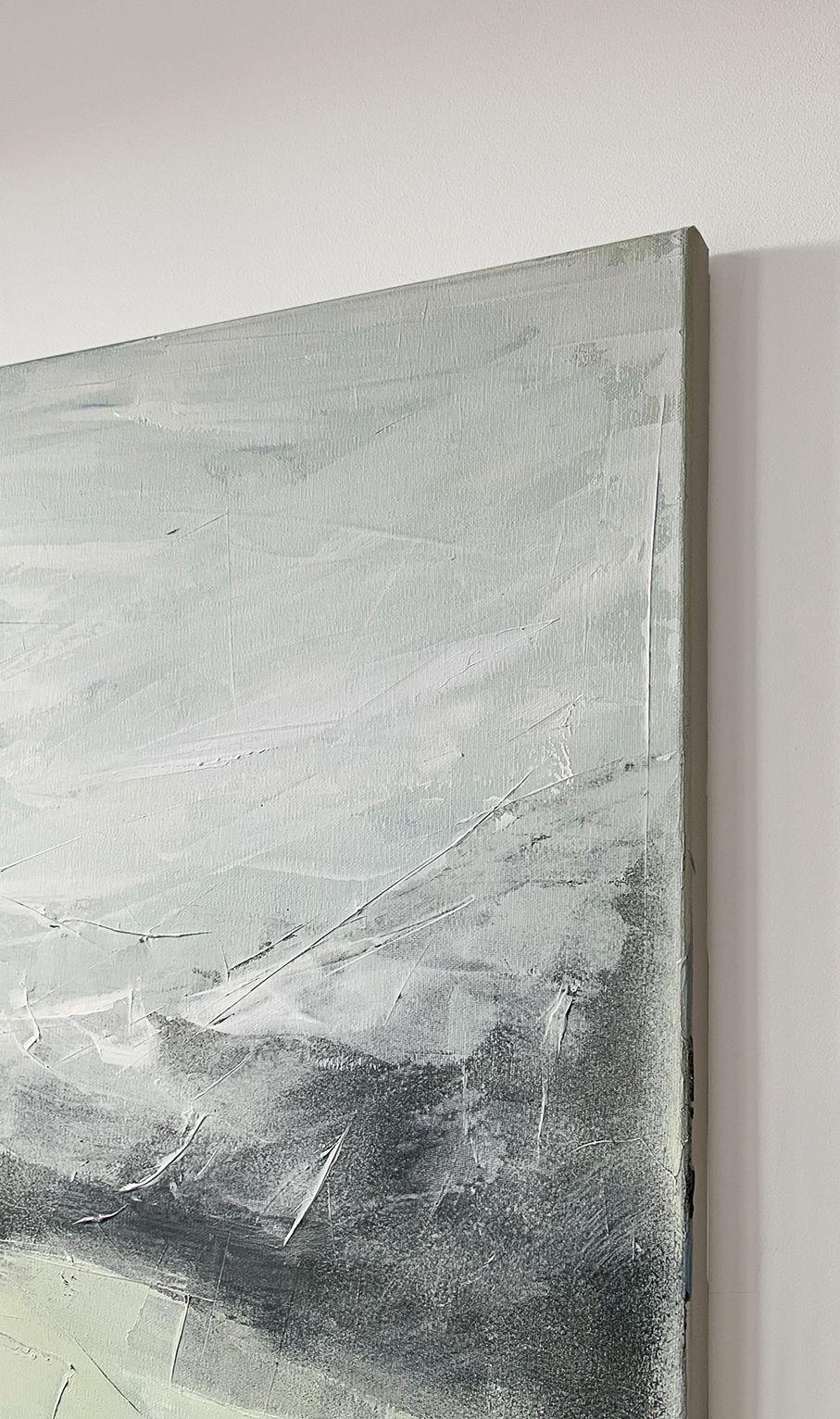 L'acqua verde, Pittura, Acrilico su tela - Abstract Painting Grigio di Julia Jozwiak