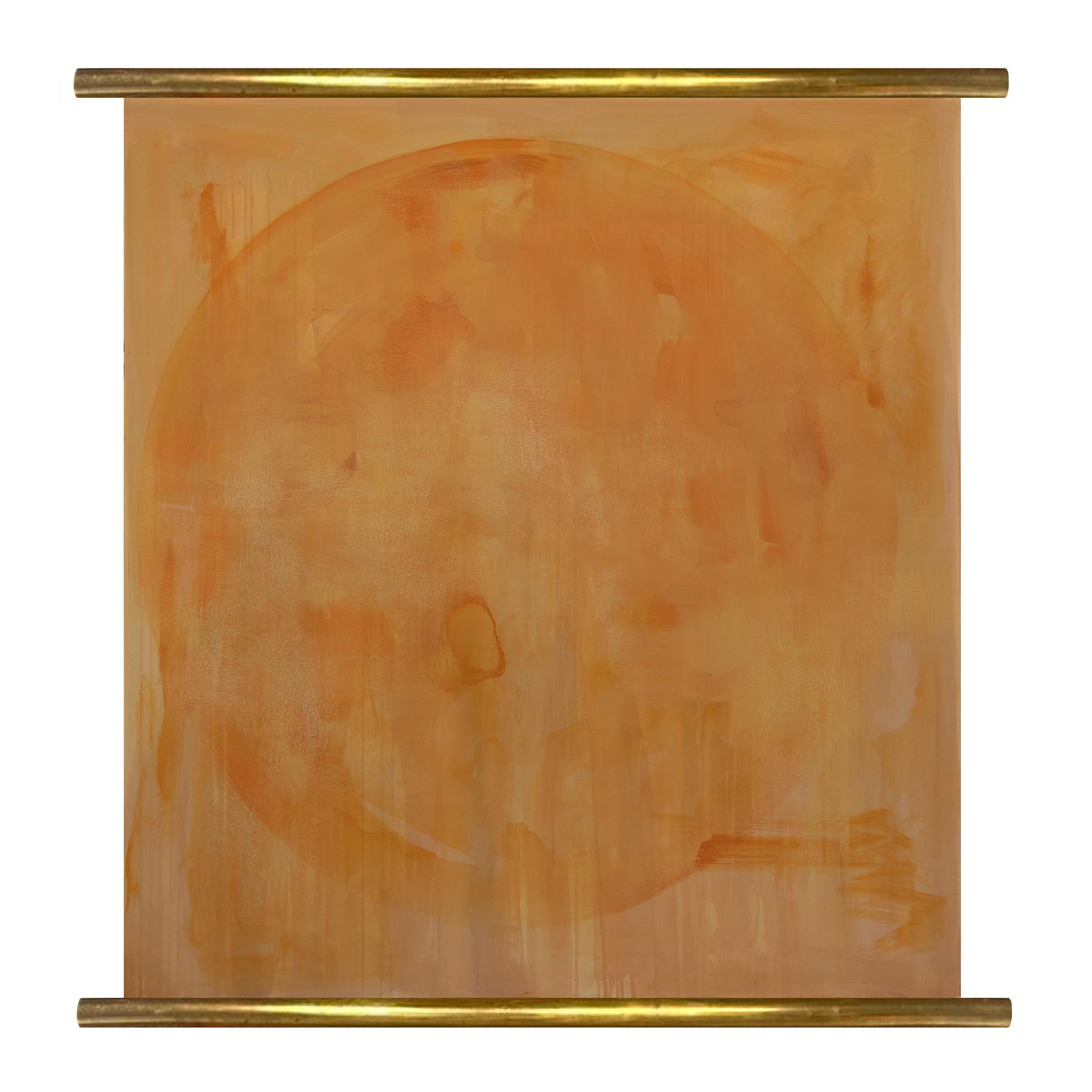 Julia Martins Miranda Large Abstract Oil Painting Warm Ochre Terracotta Tones
