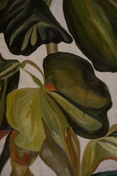Julia Martins Miranda Large Contemporary Botanical Oil Painting Lush Green