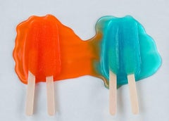 Four Melt - Melting orange, blue, purple, & yellow double popsicle summer grid