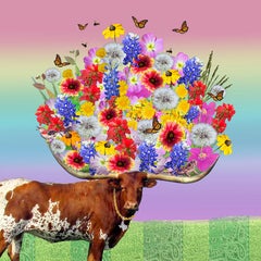 Longhorn Bouquet - Texas springtime rainbow flowers w/ monarch butterflies