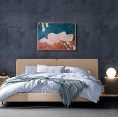 Calm reclining nude with golden reflections. Horizontal, Nudes across mediums