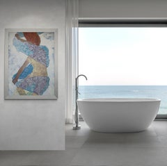 Escape. A figurative painting of a woman in motion, Nudes across mediums