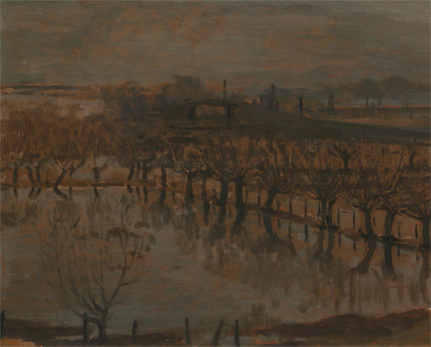 Julia Morley (19172008) - Huile du milieu du 20e siècle, Hiver sur la banlieue de To 2