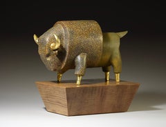 « Évolution, Bison » (2019) par Julia Mulligan, sculpture en céramique originale