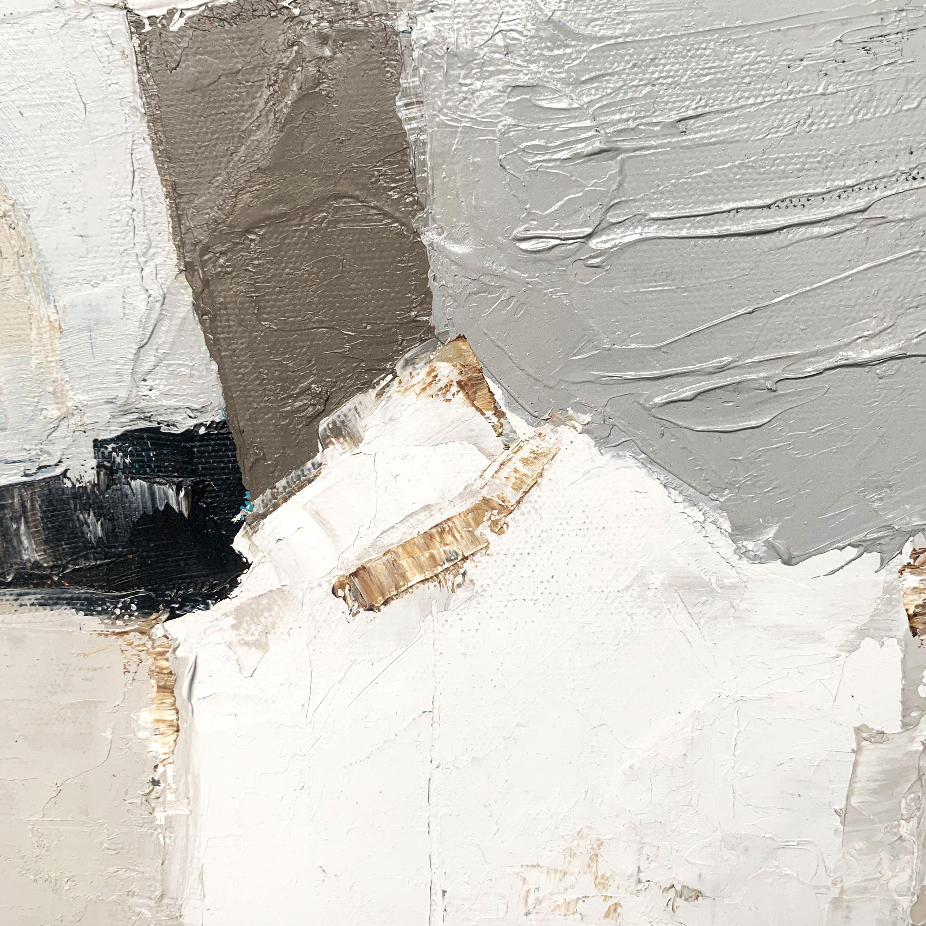 Blue Comet, Gemälde, Öl auf Leinwand (Grau), Abstract Painting, von Julia Niiazbekova