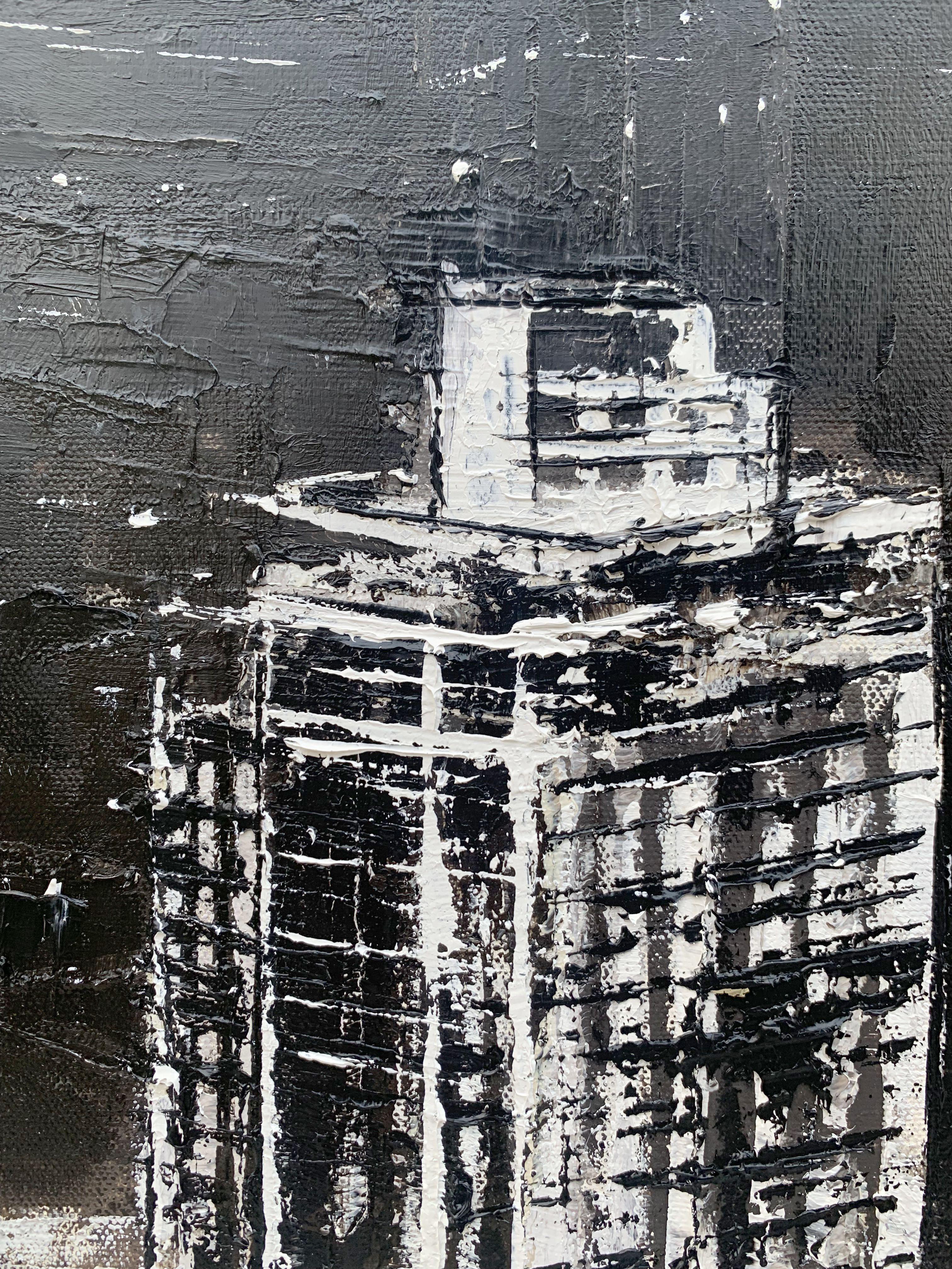 Chrysler Gebäude, Gemälde, Öl auf Leinwand (Abstrakt), Painting, von Julia Niiazbekova