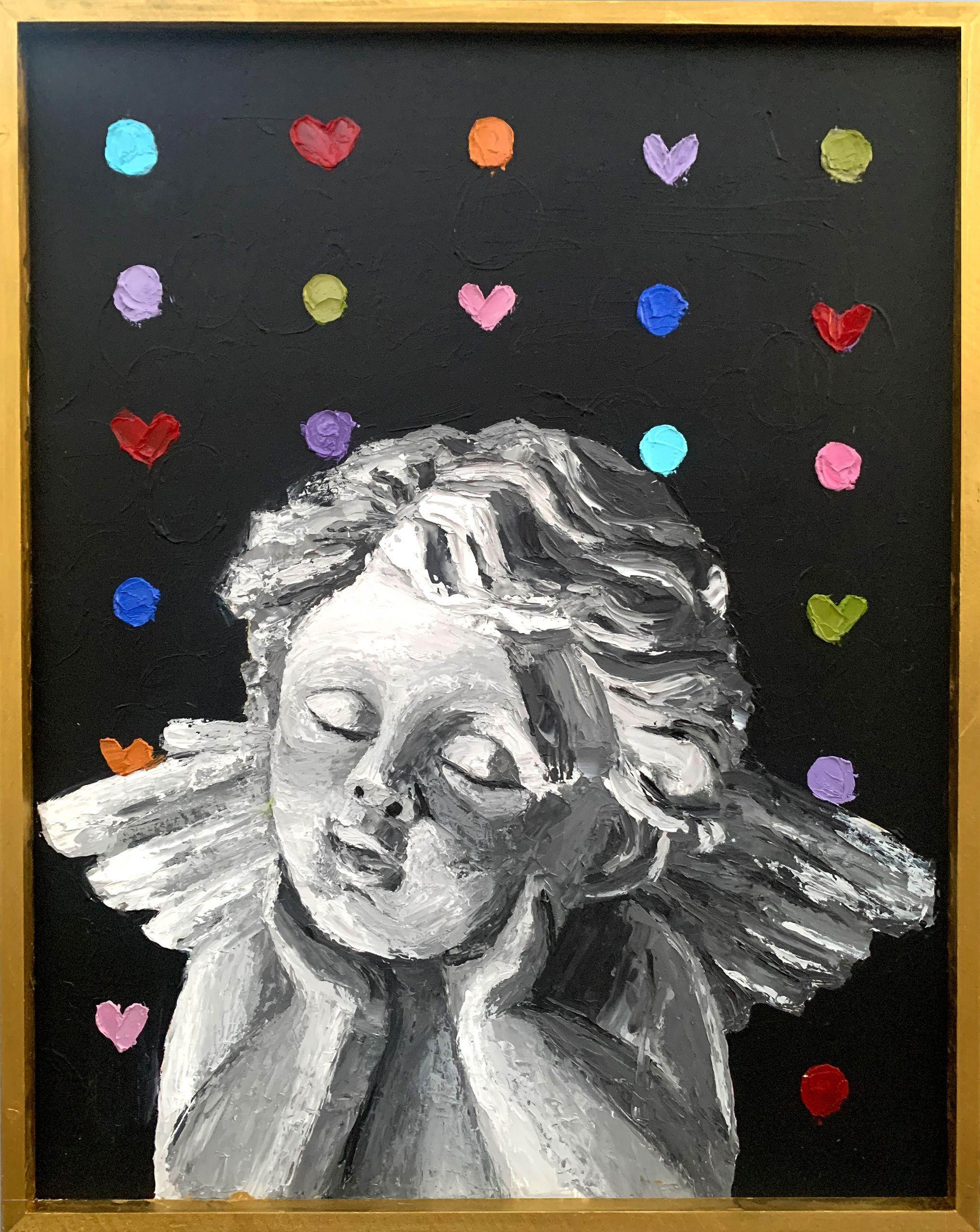 Julia Niiazbekova Abstract Painting - Dreamy Angel, Painting, Oil on Wood Panel