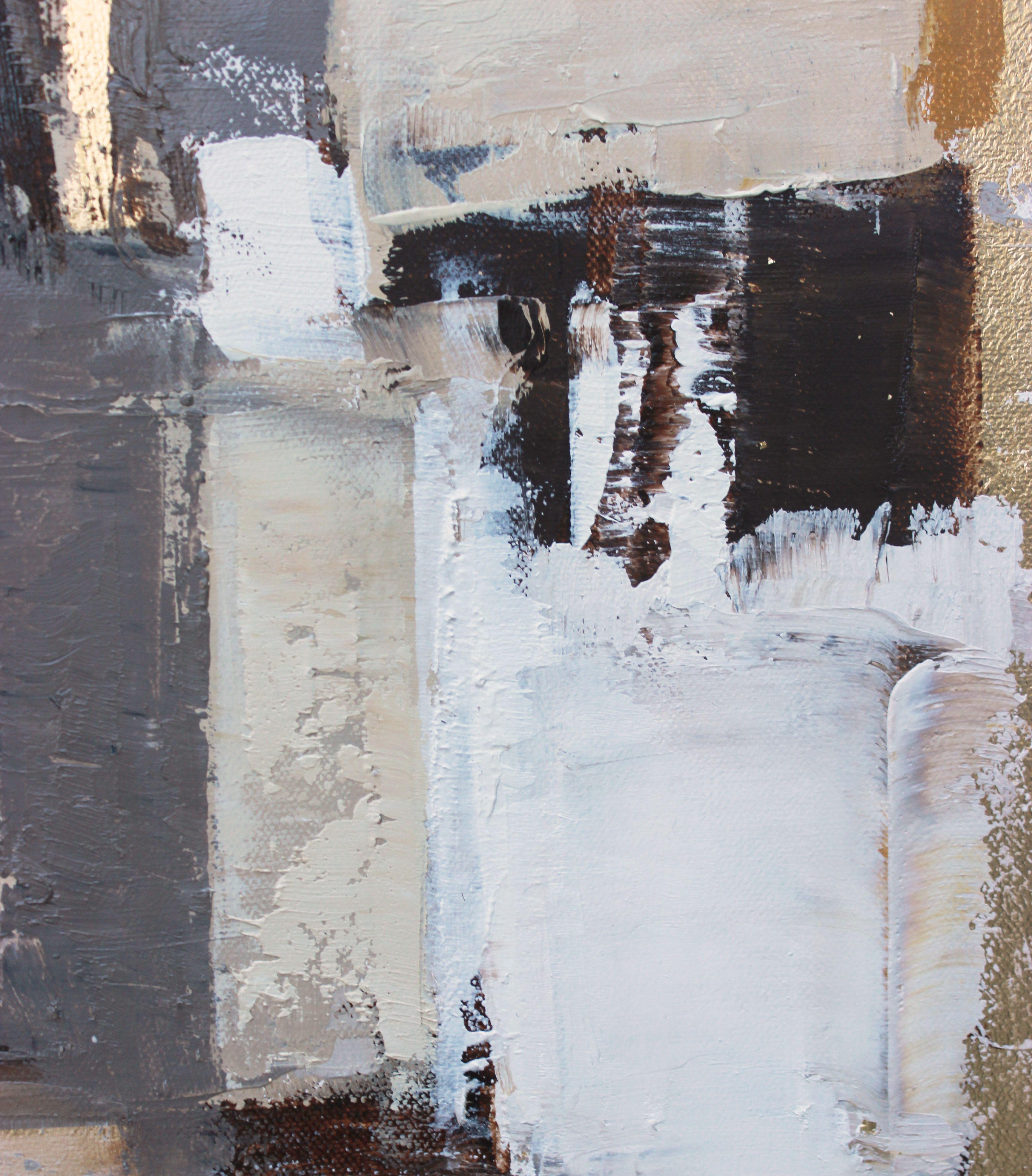 Goldene Flamme, Gemälde, Öl auf Leinwand (Abstrakt), Painting, von Julia Niiazbekova