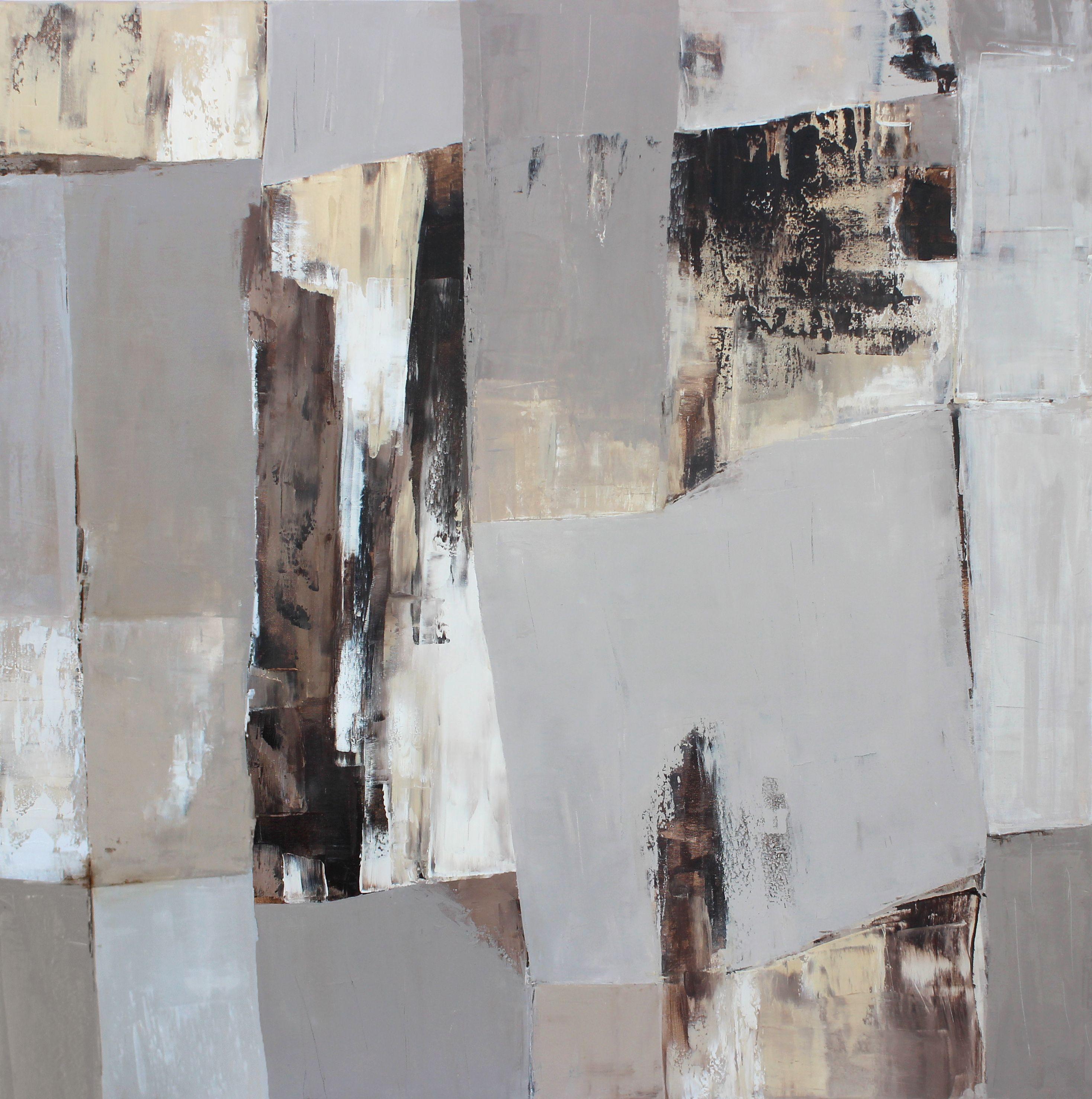 Julia Niiazbekova Abstract Painting - Grey Simphony, Painting, Oil on Canvas