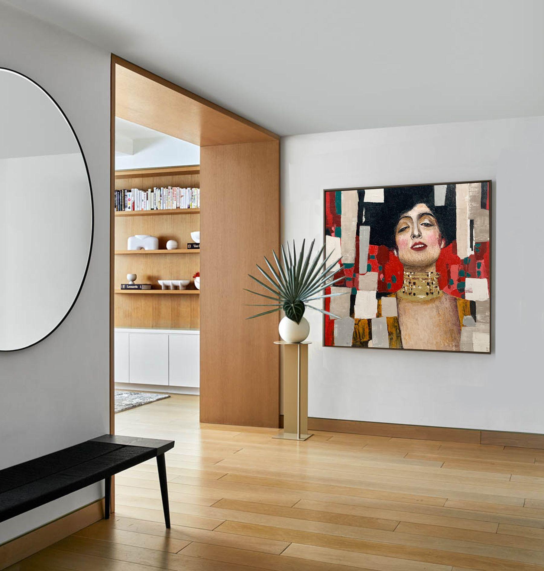 Giuditta, Pittura, Olio su tela - Abstract Painting Beige di Julia Niiazbekova