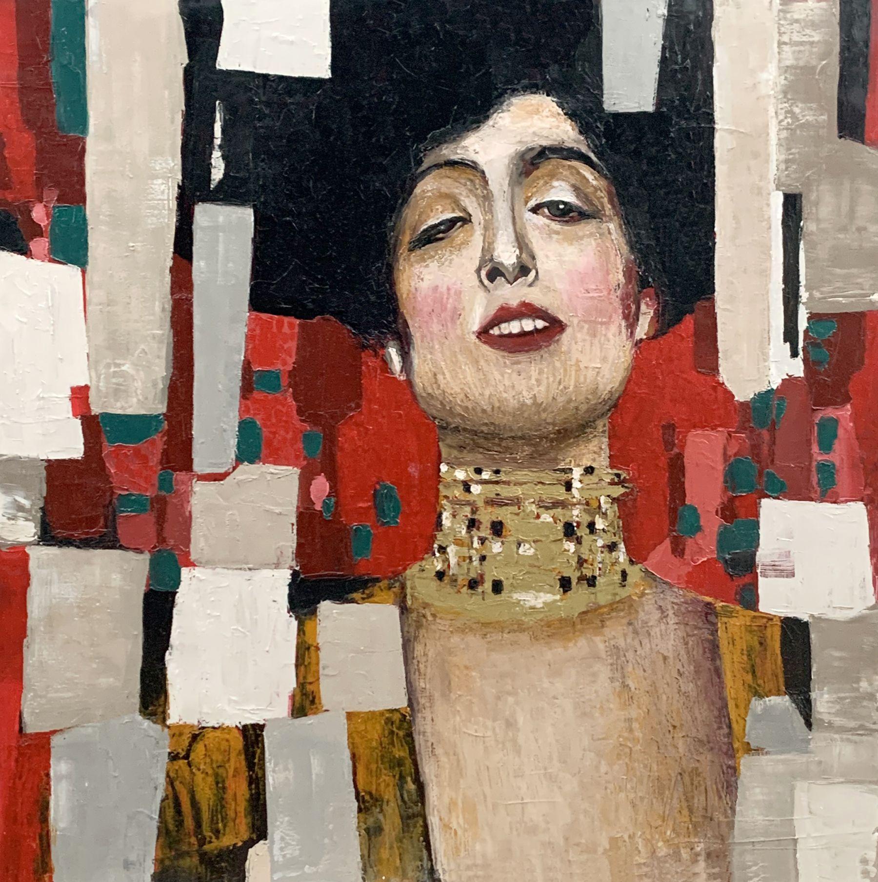 Abstract Painting di Julia Niiazbekova - Giuditta, Pittura, Olio su tela