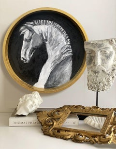 White Horse, Painting, Oil on Wood Panel