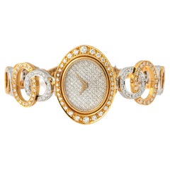 Julia-Plana Diamond Yellow and White Gold 18K Wristwatch 1970S