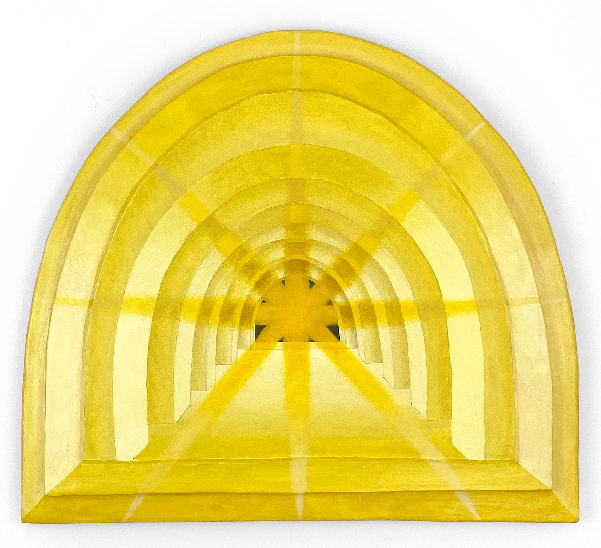 El Gran Salón del Sol, geométrico, arquitectura, sol, rayos amarillos, arcos