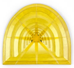 The Great Sun Hall, geometric, architecture, sunshine, yellow rays, arches