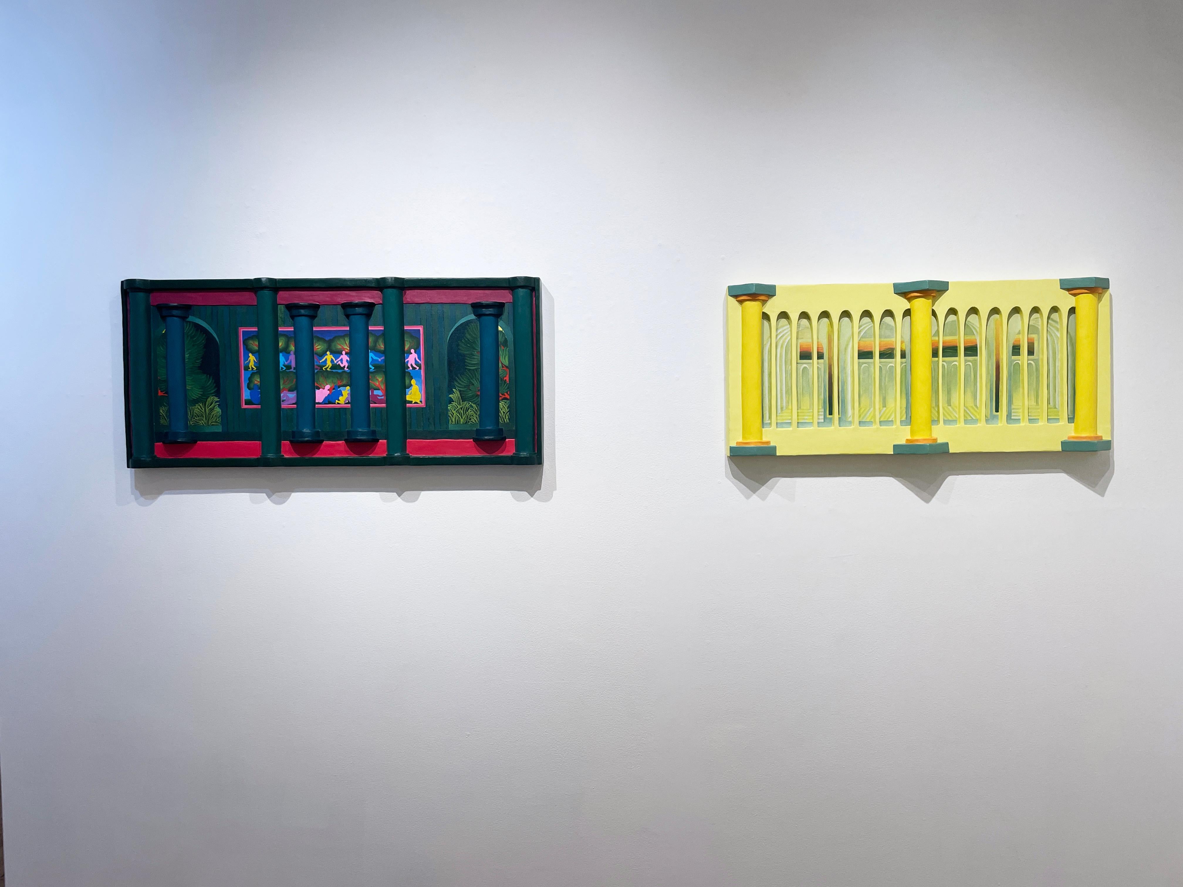 Venturi Scott Brown Designs per Gianni Versace, architettura, sole, interni - Landscape Painting Beige di Julia Policastro