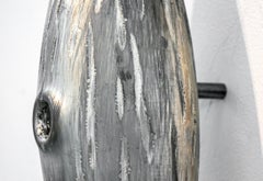 Silberholzmaserungsgruppe der Cocoon-Serie – Wandskulptur aus silberfarbenem Glas