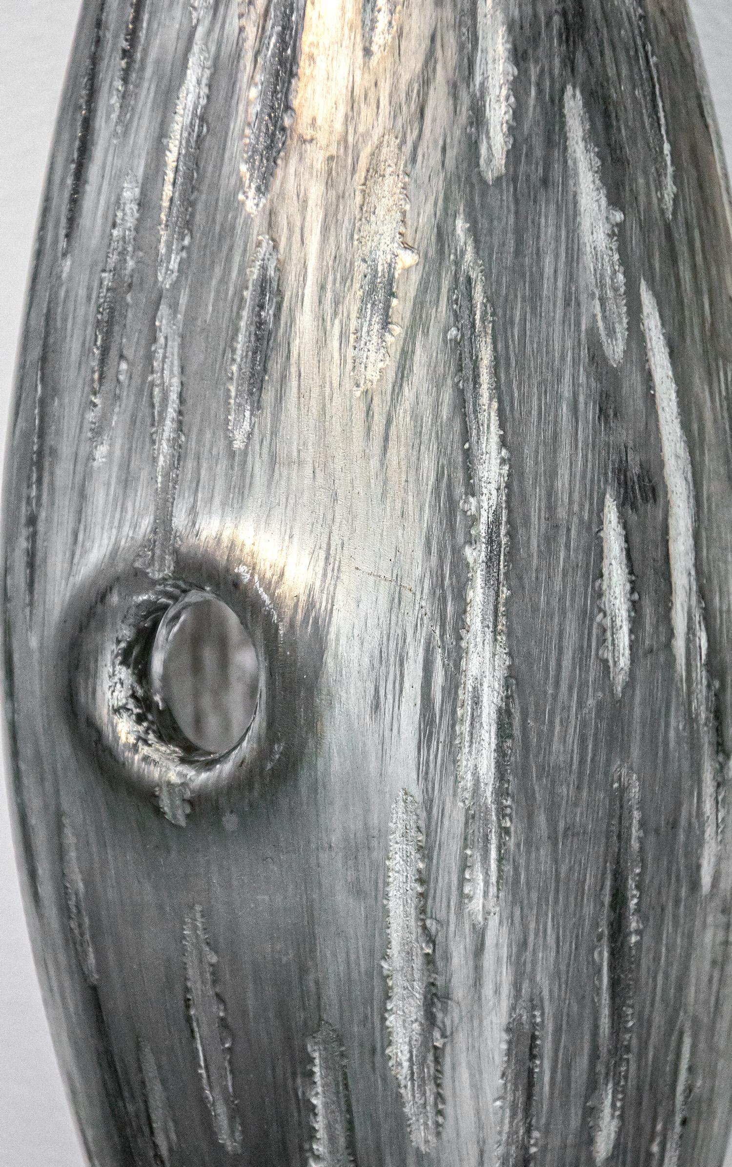 Cocoon Series Silver Woodgrain Grouping - silver painted glass wall sculpture - Abstract Sculpture by Julia Reimer