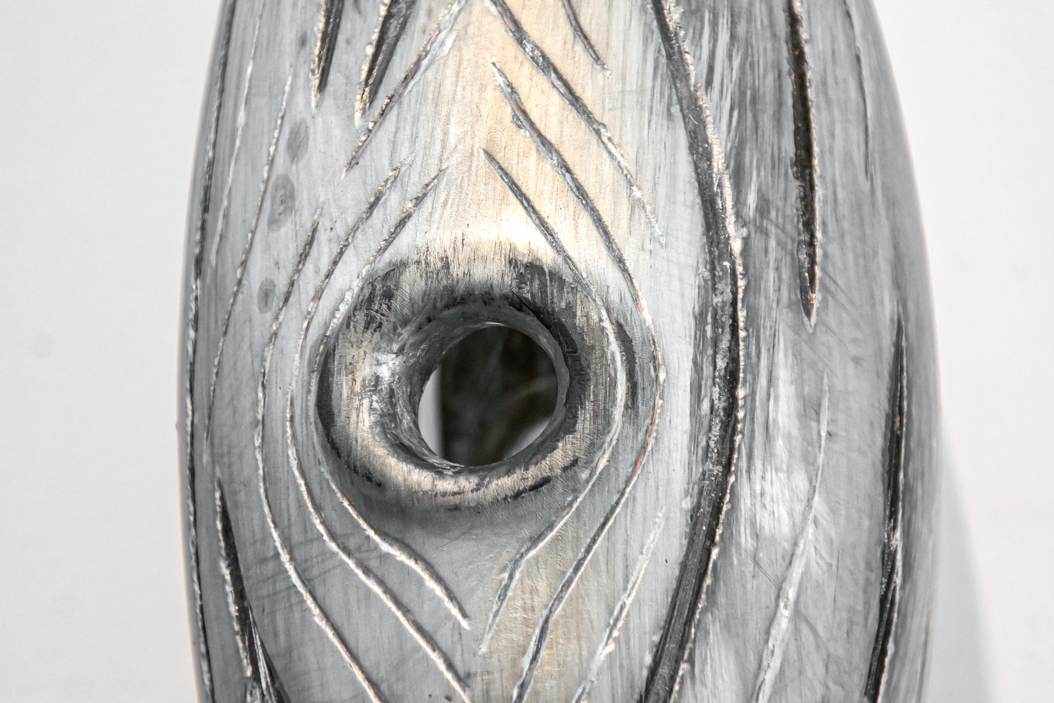 Cocoon Series Silver Woodgrain Grouping - silver painted glass wall sculpture 1