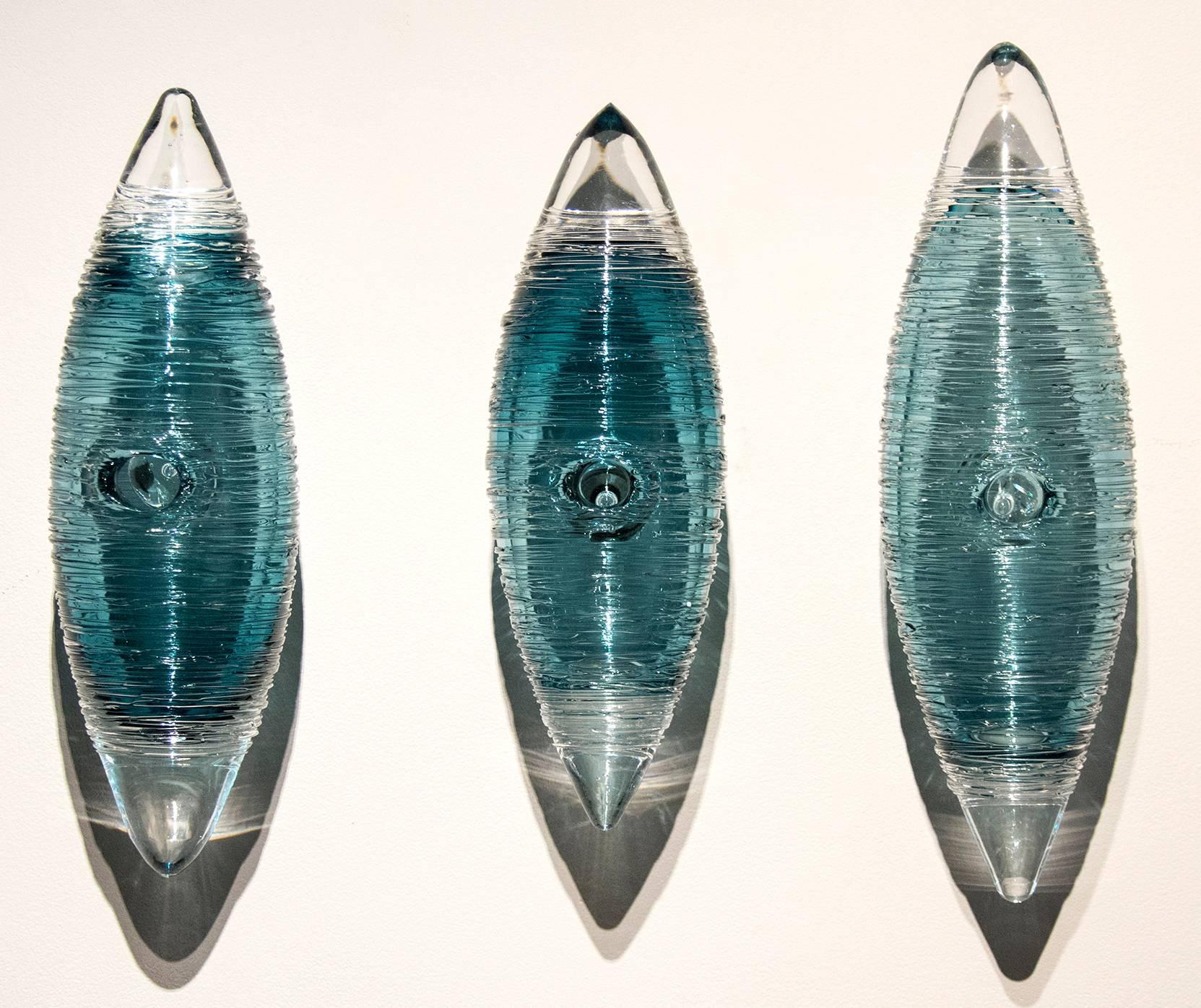 Cocoon Series Steel Blue Grouping - Sculpture by Julia Reimer