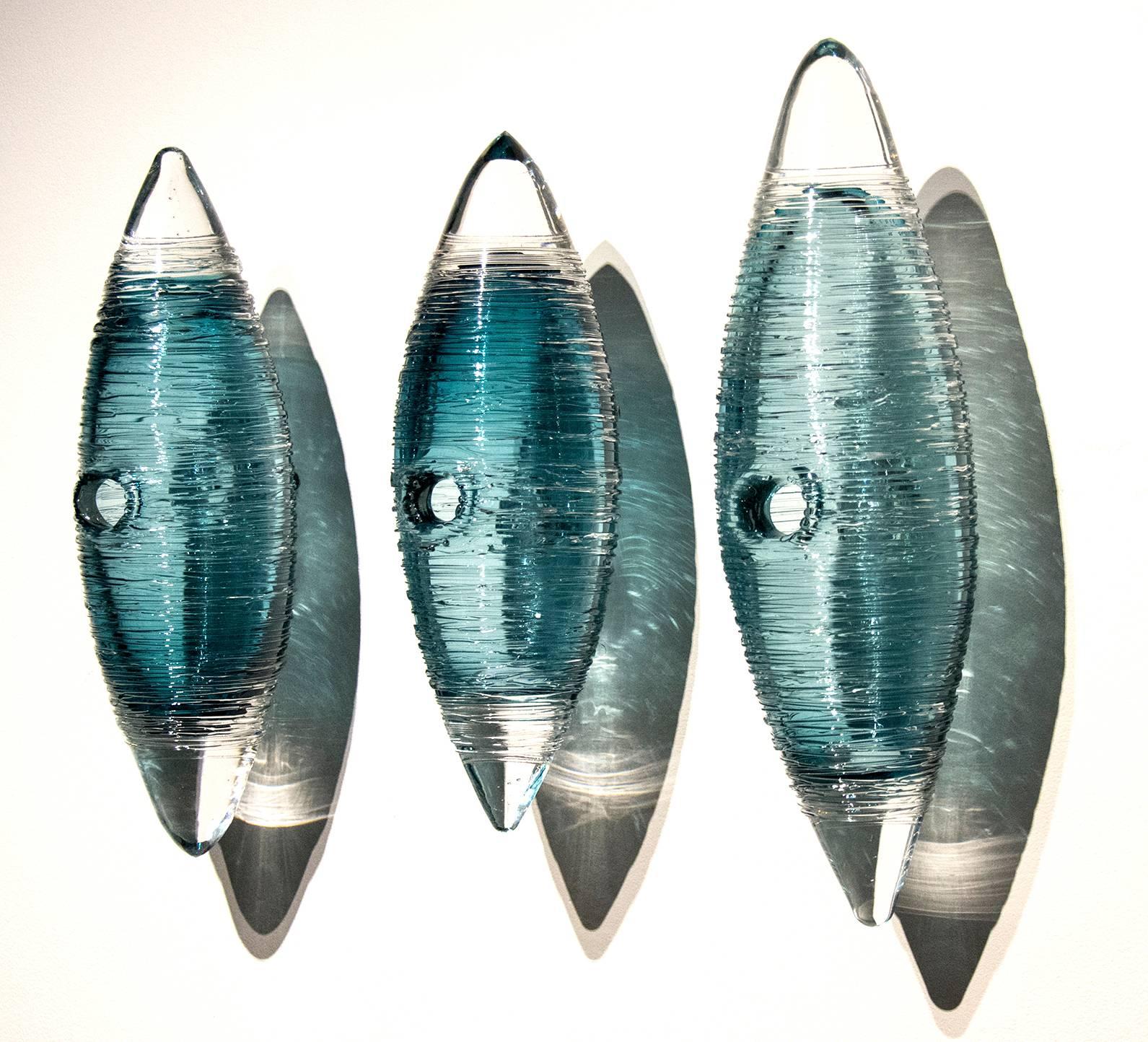 Julia Reimer Abstract Sculpture - Cocoon Series Steel Blue Grouping