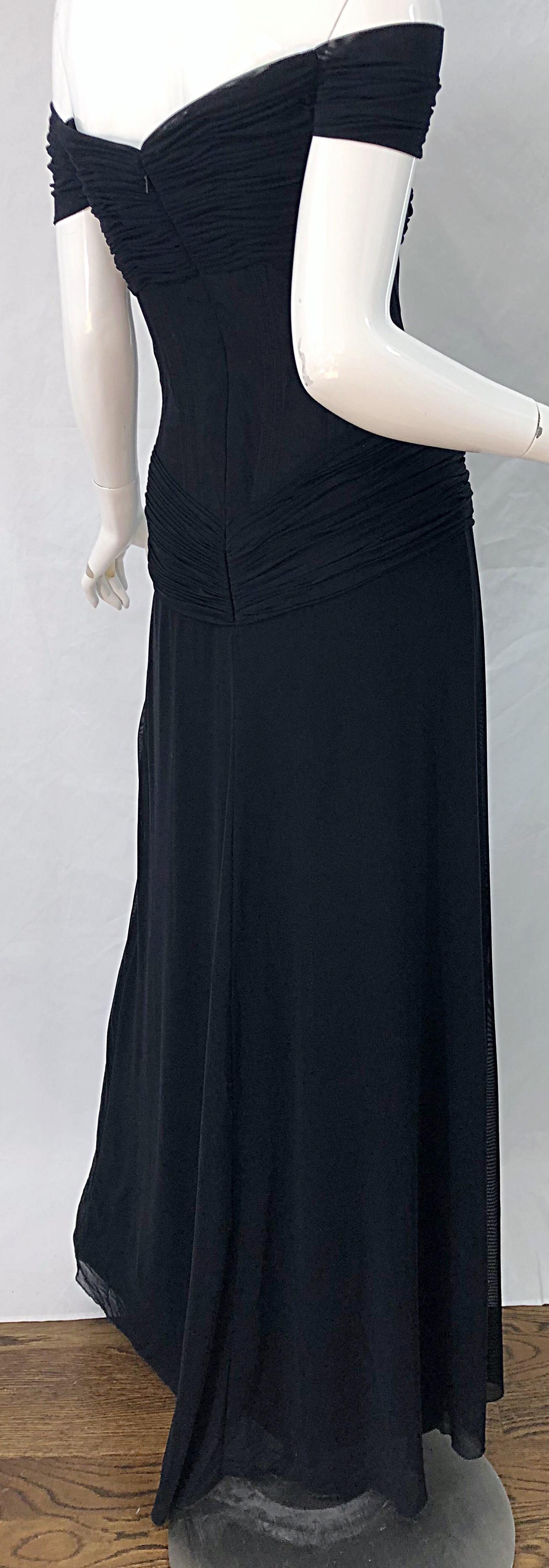 Julia Roberts Pretty Woman Vintage Vicky Tiel Couture Sz 12 Black 1980s Gown 5