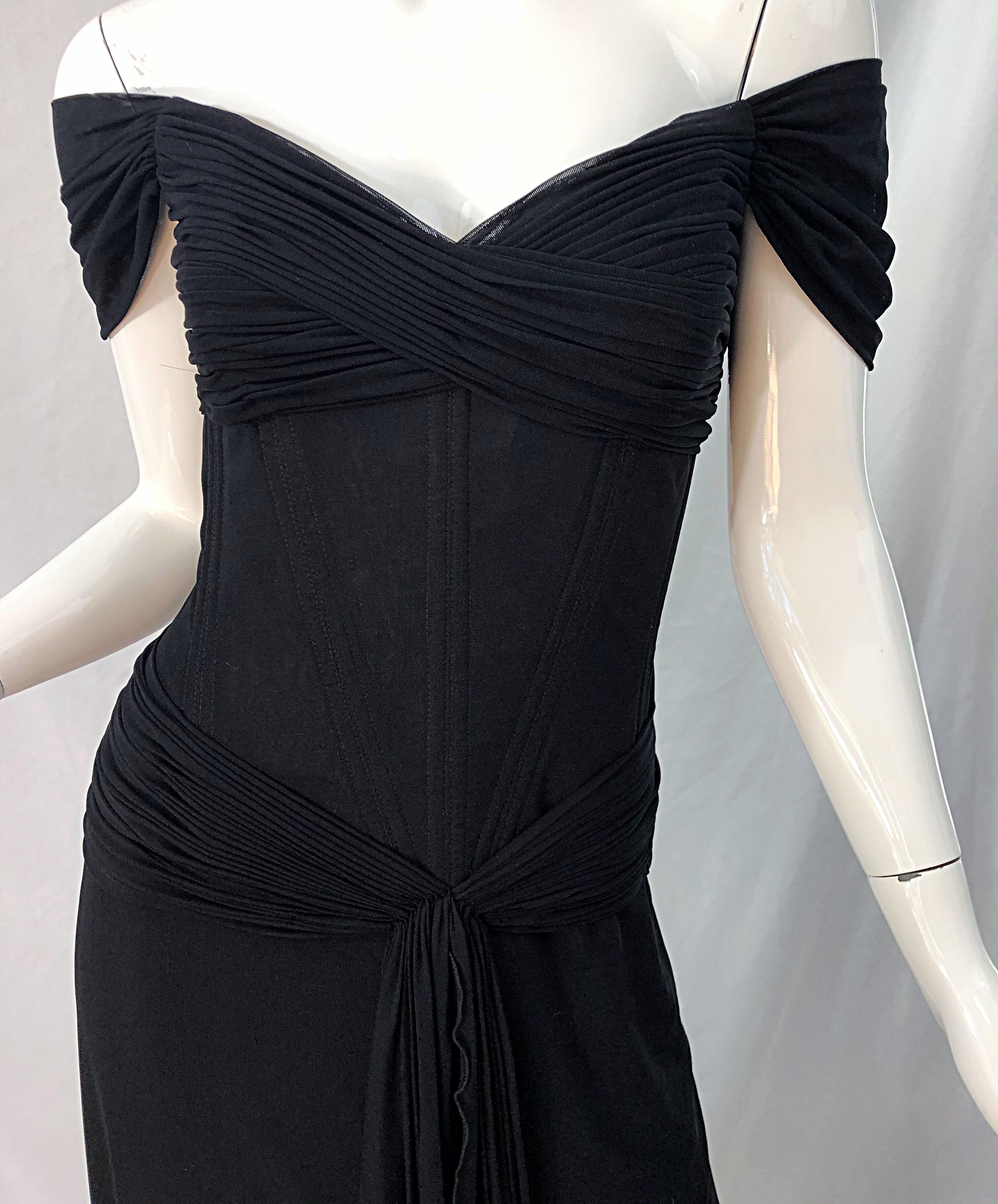 Julia Roberts Pretty Woman Vintage Vicky Tiel Couture Sz 12 Black 1980s Gown 6